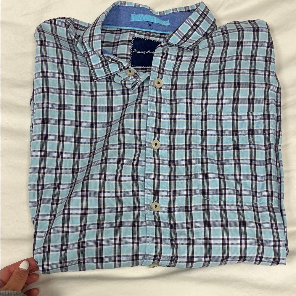Tommy Bahama Light Blue Checkered Men's Shirt